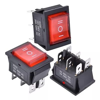 3Pcs 3 Position Rocker Toggle Switch DPDT 6 Pin AC 125V/10A 250V/16A ON-Off-ON • $11.03