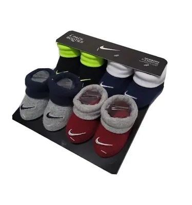 NIKE Baby Booties Gift Set 4 Pack Newborn 0-6 Months Unisex NEW • $19.99