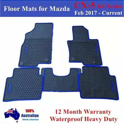 Rubber Waterproof Floor Mats Heavy Duty Tailored For Mazda KF CX5 2017-2023 Blue • $76.50