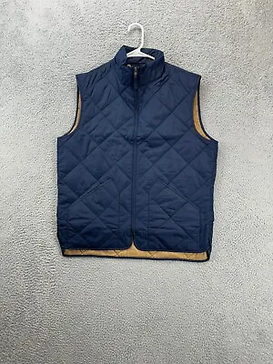 J.Crew Vest Adult Medium Blue Outerwear Quilted Full Zip Coat Pocket Mens NEW C8 • $47.50