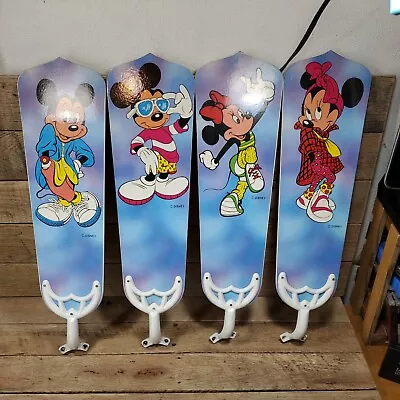 Vintage Disney Mickey And Minnie Mouse 4 Ceiling Fan Blades Parts 80s Fashion • $54.95