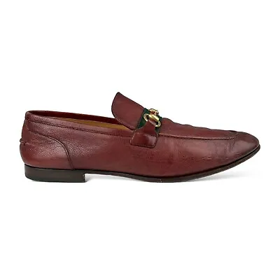 $195.55 • Buy Gucci Men's Aged Burgundy Leather Jordaan Loafers Size 44