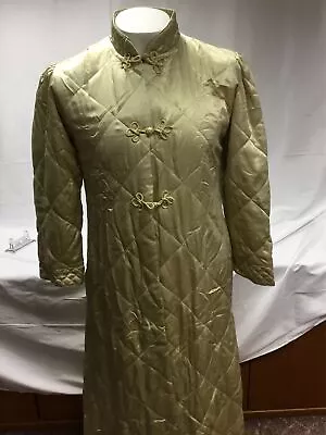 Vintage Oscar De La Renta Womens Satin Quilted Gold Robe Kimono Size Medium • $19.99