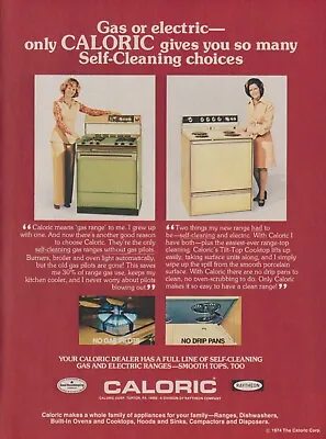 Caloric Ranges Vintage 1974 Print Ad Page Women Gas Electric Stoves Appliances • $9.95