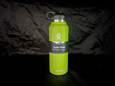 Hydro Flask 40oz Bottle Lime Green Wide Mount With Straw Lid NEW Free Shipping • $33.99