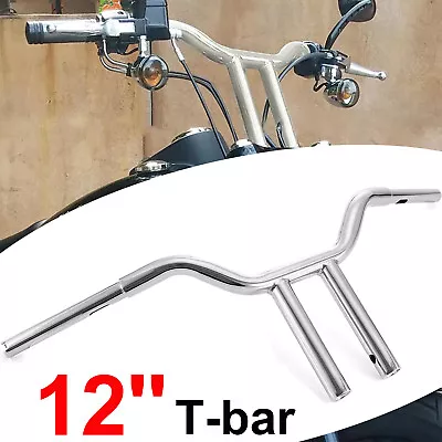 Chrome 12  MX-T Bar Handlebar 1.25'' Fat For Harley Softail Sportster Dyna Glide • $102.41