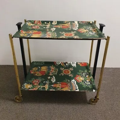 🔶️RETRO VINTAGE BREMSHEY GERLINOL BAR CART 50s FORNASETTI GALBIATI VERSACE MCM • $1061.61