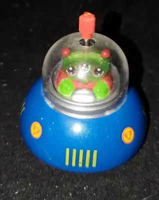 Classic 2.125  SPACE ALIEN FLYING SAUCER / UFO - Wind-up Rolling Toy (KR) • $12.50