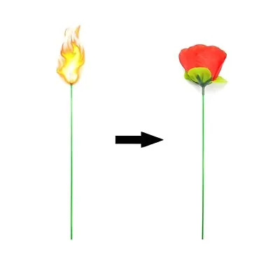 10pcs Torch To Rose Fire Magic Trick Flame Appearing Flower • £9.63