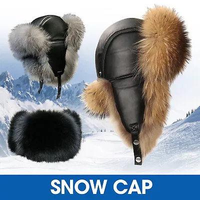 Mens Faux Fox Fur Hat Ushanka Caps Russian Cossack Trapper Snow Ski Winter WarXD • $16.91