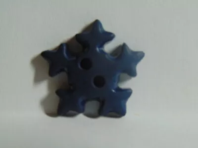 Vintage Awesome Large 1  Blue Figural Snowflake Plastic Button • $3.50