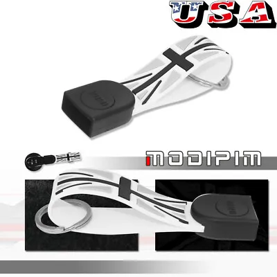 Soft Key Holder Black&Gray Union Jack Flag Keychain For MINI Cooper F55 F56 F60 • $9.99