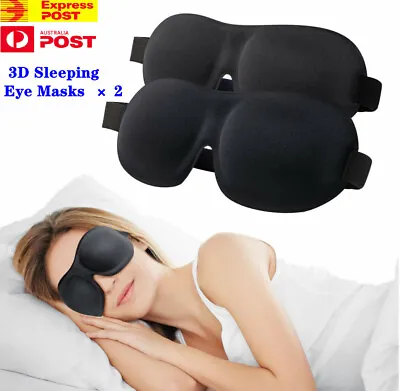 $6.39 • Buy 2x Sleep Mask,3D Contoured Blinder&Blindfold,Night Travel Aid Blackout Eye Masks