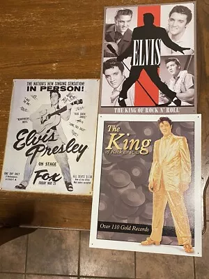 Elvis Presley Metal Signs-Collectible-Vintage-3 Pack Lot • $15