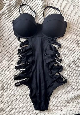 NEW!!! Victoria's Secret Black Cut Out Swim Suit Size 34D • $49.99