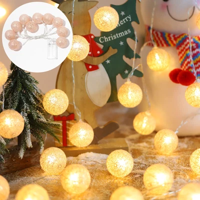£6.19 • Buy 20 LED String Fairy Lights Globe Cotton Ball Home Christmas Wedding Party Decor
