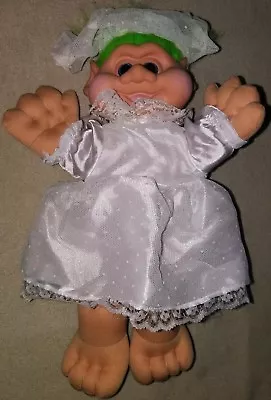 1991 Vintage TROLL DOLL - BRIDE Big BIG 11  TALL • $44.99