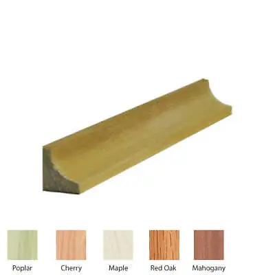 EWCC11 Cove Trim Moulding 1/2  X 1/2  Unfinished Solid Hardwood • $3.12