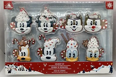 NEW! Disney MICKEY & FRIENDS Holiday Treat Hot Cocoa Christmas Ornament Set Of 8 • $49.97