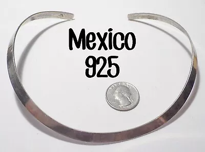 Vintage Signed MEXICO 925 Sterling Silver 32g Choker Collar Necklace 14 +2  Gap • $43.89