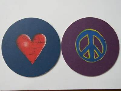 2 Beer Coasters ~ NORTHAMPTON Brewery ~ MASSACHUSETTS ** Peace Sign & Heart • £7.76