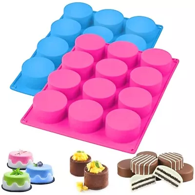 12 Cavity Cylinder Silicone Mold Round Soap Mold Handmade Shower Steamer Molds • £7.80