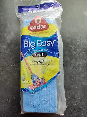 NEW O Cedar Big Easy Flat Sponge Mop Head Refill Super Absorbent Ribbed Blue • $11.99