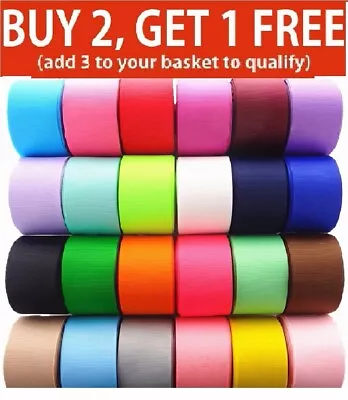 £3.49 • Buy Grosgrain Ribbon 10, 23 Mtrs Size 6,10,15,20,25,38,50mm BUY 2 &1 FREE ADD ANY 3 