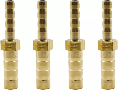 Brass Hose Barb   1/4  X 3/16  Brass Hose Barb Reducer Fitting Connections 4Pcs • $9.28