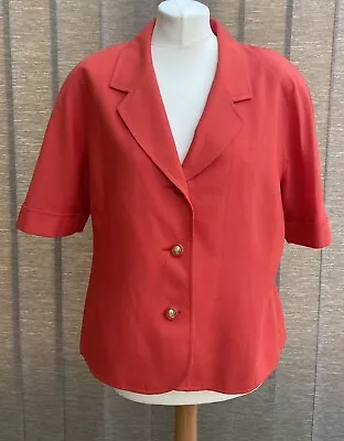 Eastex 1980s Jacket Uk 16 Vintage Blazer Ladies Coral Made In Great Britain • £3.99