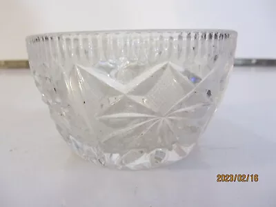 Vintage Cut Glass Crystal Diamond Design Sugar Bowl 2-1/4  Tall • $9.99