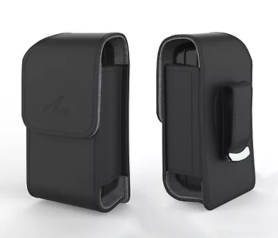 Agoz Vertical Magnetic Closure Leather Case Holster For Medium Size Flip Phones • $11.89