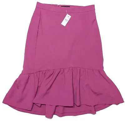 ANN TAYLOR Women's Daphne Mermaid Ruffle Pencil Skirt Pink Purple Size 6 ~ New • $14.99