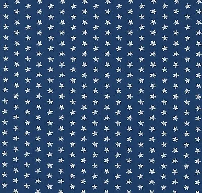 Seastar Navy Blue Star Fish Cotton Matt PVC WIPE CLEAN Tablecloth Oilcloth • £18.99