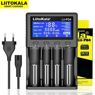 LiitoKala LCD Smart Battery Charger For 26650 18350 AA AAA Li-ion NiMH Batteries • £26.99