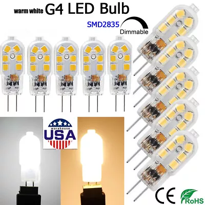 10x G4 LED Bulb Bi-Pin Base 2W Halogen Bulb Equivalent T3 JC Led Warm White Lamp • $16.99