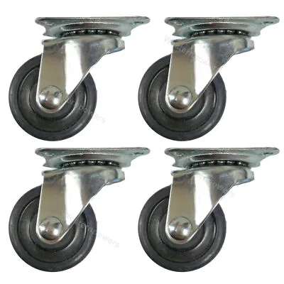 4 Pack 3 Inch Swivel Caster Rubber Wheels Top Plate Bearing Heavy Duty • $19.95