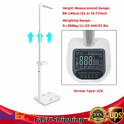 Physician Medical Body Weight Scale 440lb Capacity Measure Height Multifunction • $185.40
