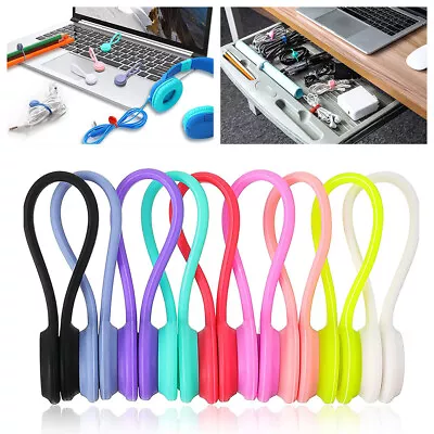 £6.04 • Buy 12Pcs Cable Magnetic Headphone Ties Organiser Holder Clip Winder Earphone Cord