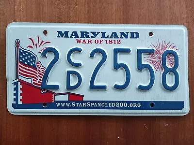 2016 Maryland War Of 1812 MD License Plate 2 CD 2558 • $13.99