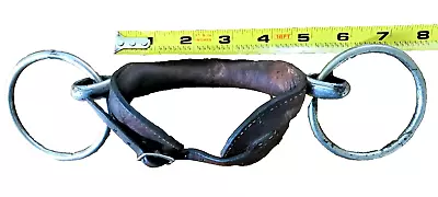 Leather Covered Straight Snaffle Loose O-Ring Driving Racing Bit Mullen Mouth 5  • $24.75