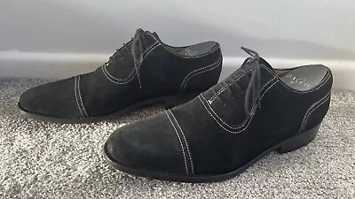 Charles Tyrwhitt Mens Black Suede Leather Oxford Shoes Goodyear Welted UK8.5 F • £39.99