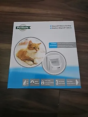 Cat Flap Petsafe Staywell Deluxe 4 Way Locking Cat Door Manual Magnetic UK NEW. • £30