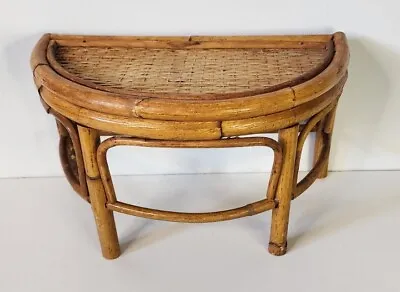 Vintage 8  Bamboo Half Moon Plant Stand Handcrafted • $47.96