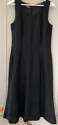 Hobbs Designed  By Marilyn Anselm Black Linen Dress Size 12 • £25