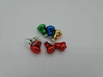 Miniature Mercury Glass Ornaments Bell Shaped Lot Of 7 Vintage 1  Multicolor • $9.99
