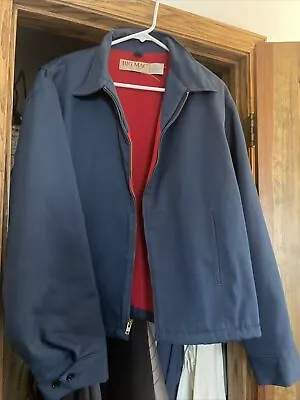 Vintage JCPenney Big Mac Work Jacket XL Blue Mechanic Full Zip Quilted USA Made • $23.50