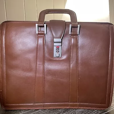 MCKLEIN 83344 Genuine Leather Brown Briefcase Expandable Attache Case Vintage • $82.99