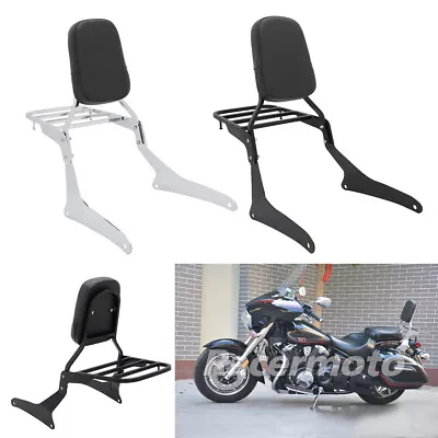 Backrest Sissy Bar Luggage Rack For Yamaha V-Star XVS950 XVS1300 XVS1300A 07-up • $92.99