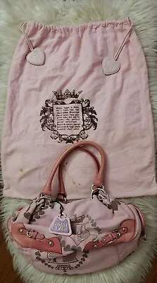 $95 • Buy Vintage Juicy Couture Pink Shoulder Purse With Inner Pockets With Dust Bag